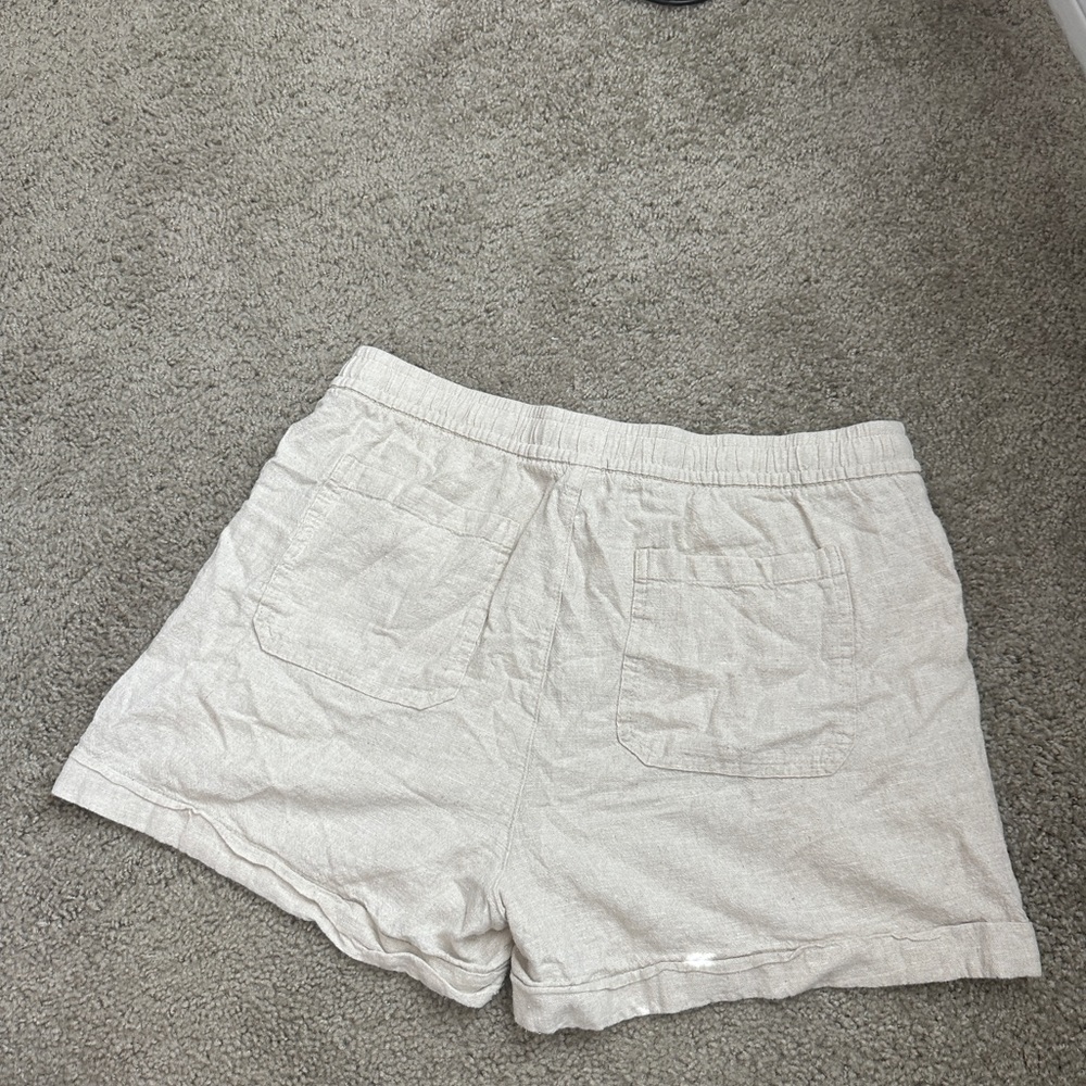 OLD NAVY HIGH-WASTED LINEN-BLEND SHORTS